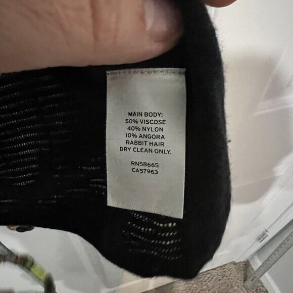 Trouve M Lightweight Ribbed Knit Black Women's Top Goth Y2K Bella‎ Sheer - Picture 3 of 8